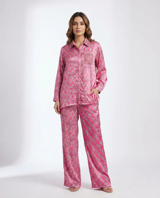 Satin Co-ord Set with Co-ord Styling - Rangoli India