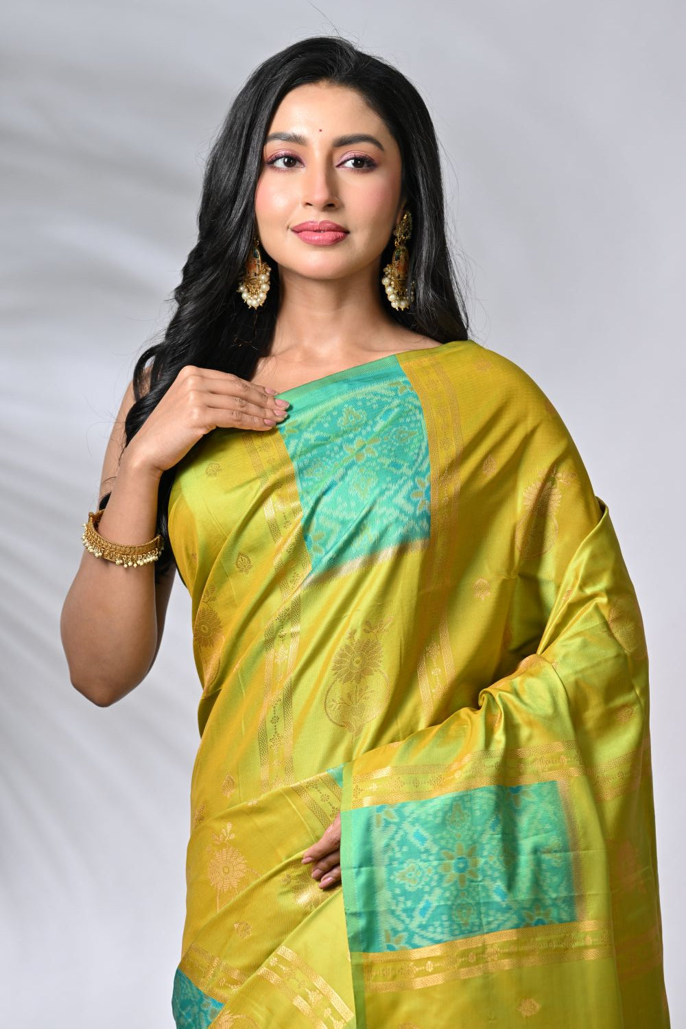 Mehandi Silk Katan Traditional Saree