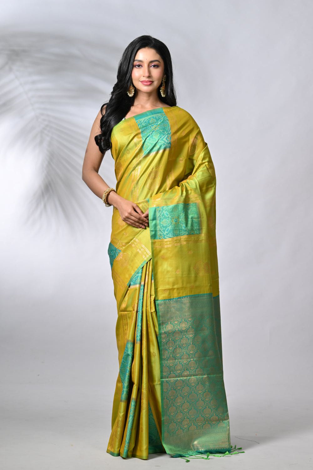 Mehandi Silk Katan Traditional Saree