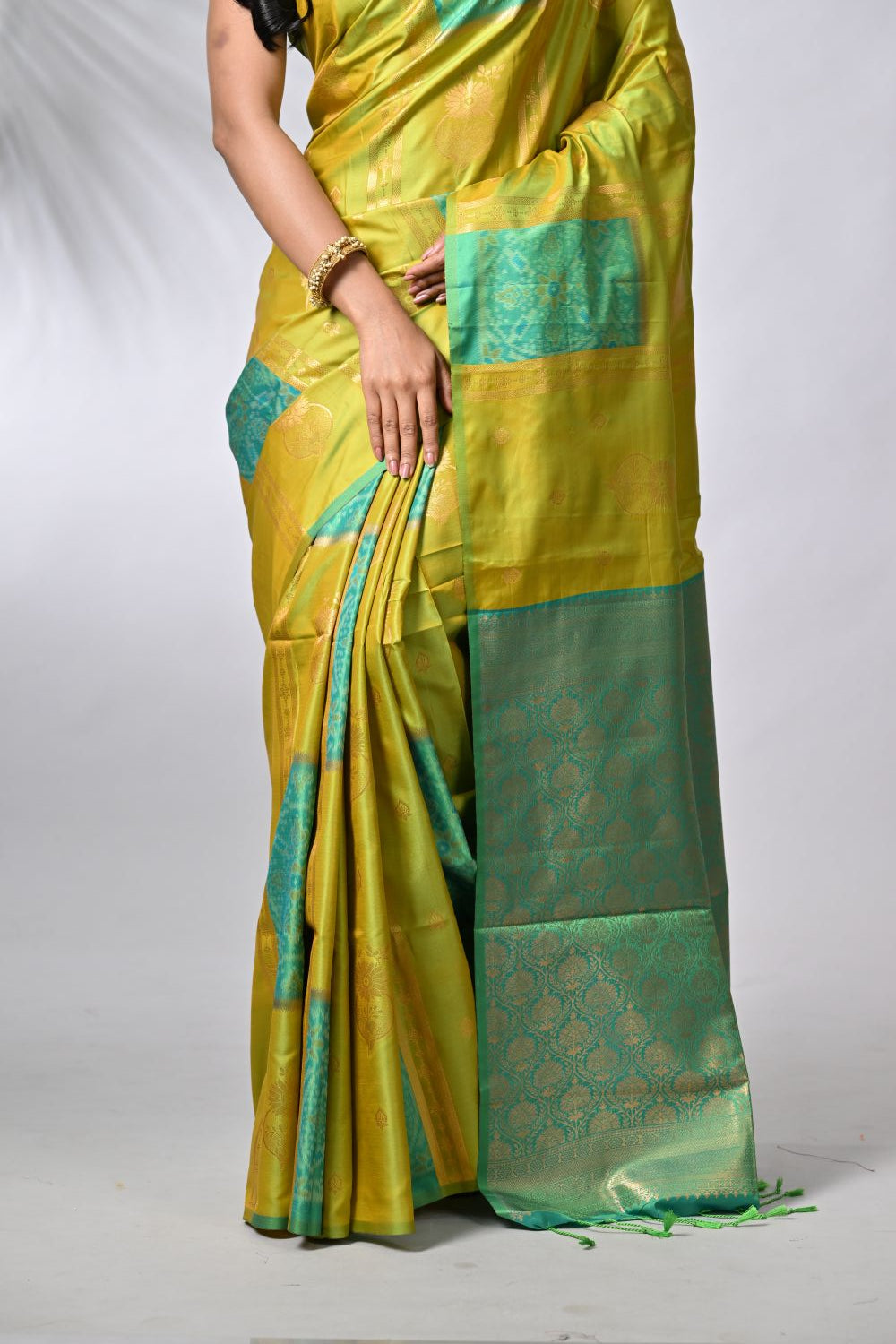 Mehandi Silk Katan Traditional Saree