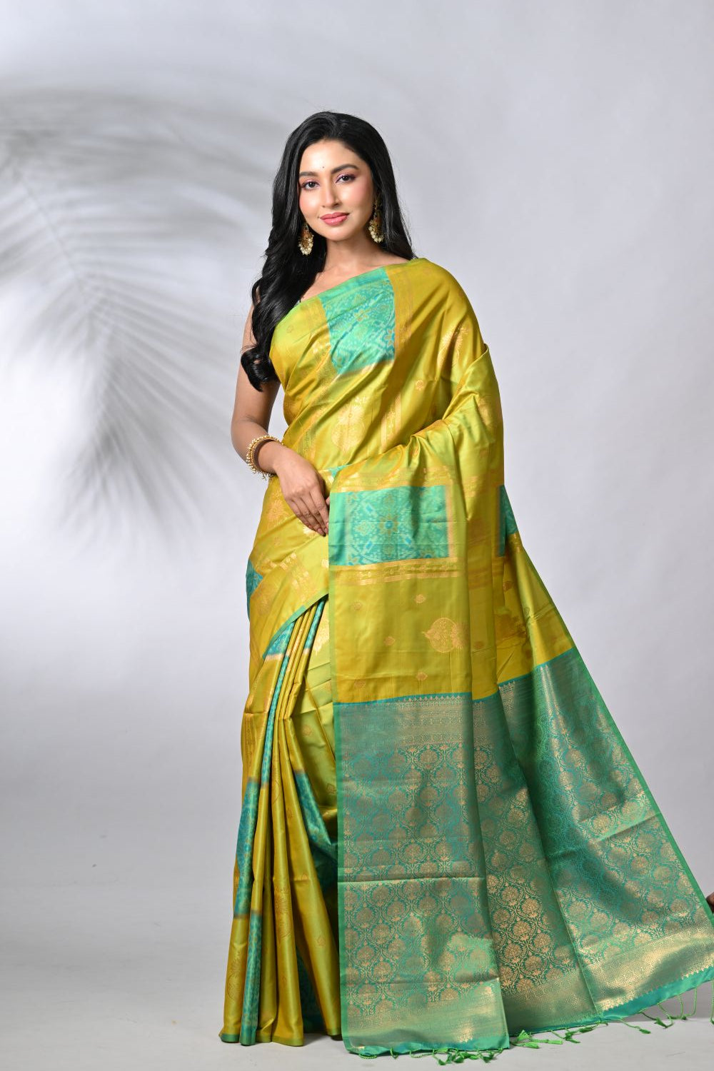 Mehandi Silk Katan Traditional Saree