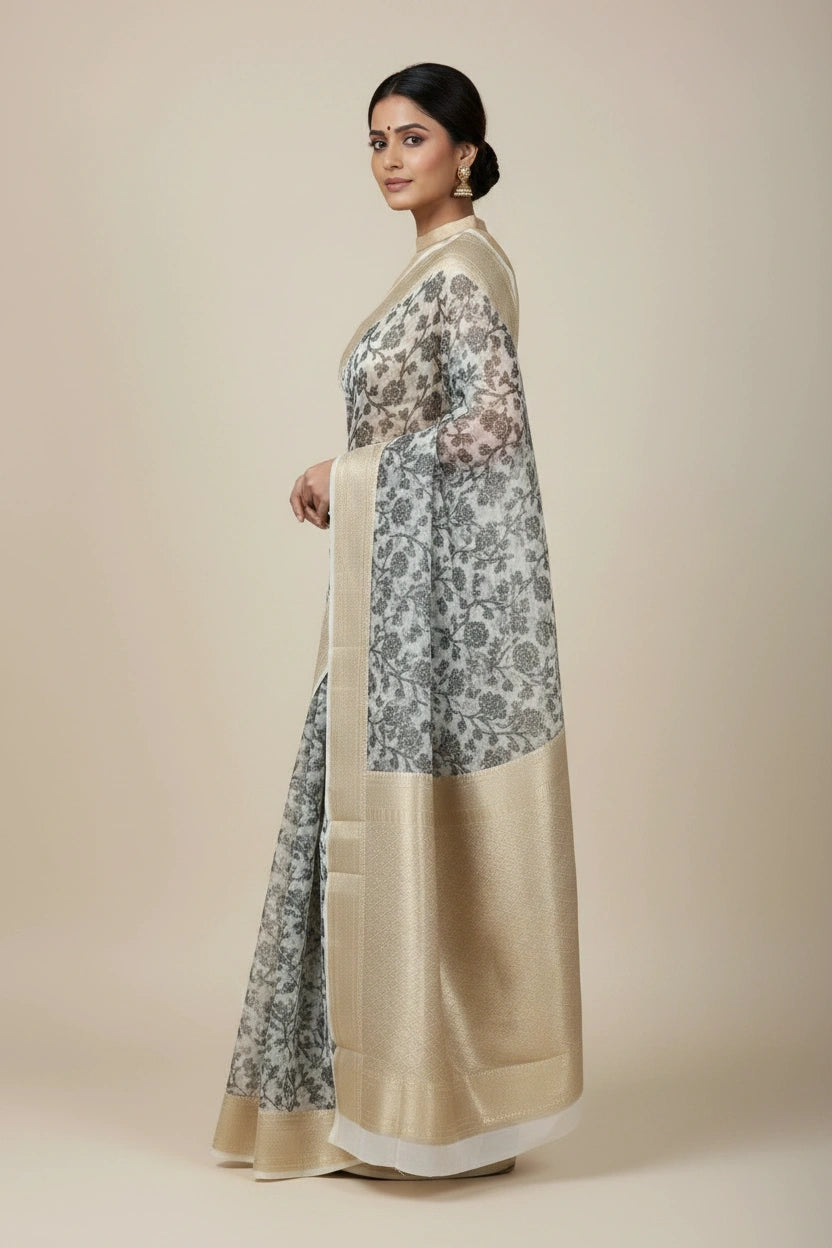 Heritage Zari Cotton Banarasi Saree - Rangoli Sarees