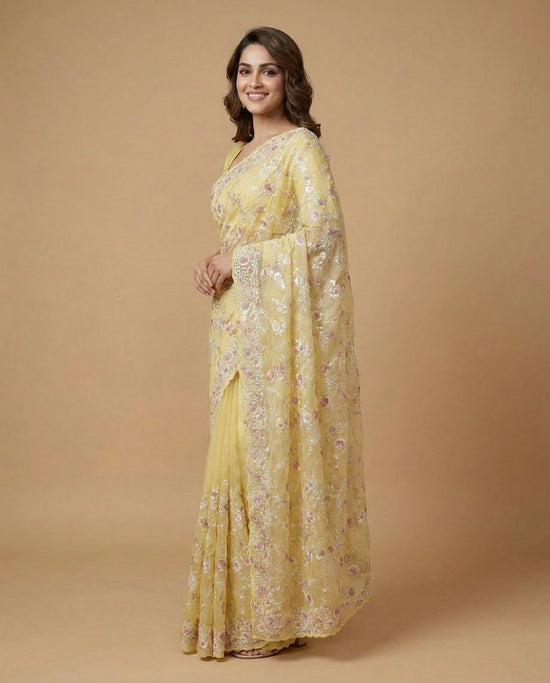 Georgette Saree with Lightweight Sheer Drape