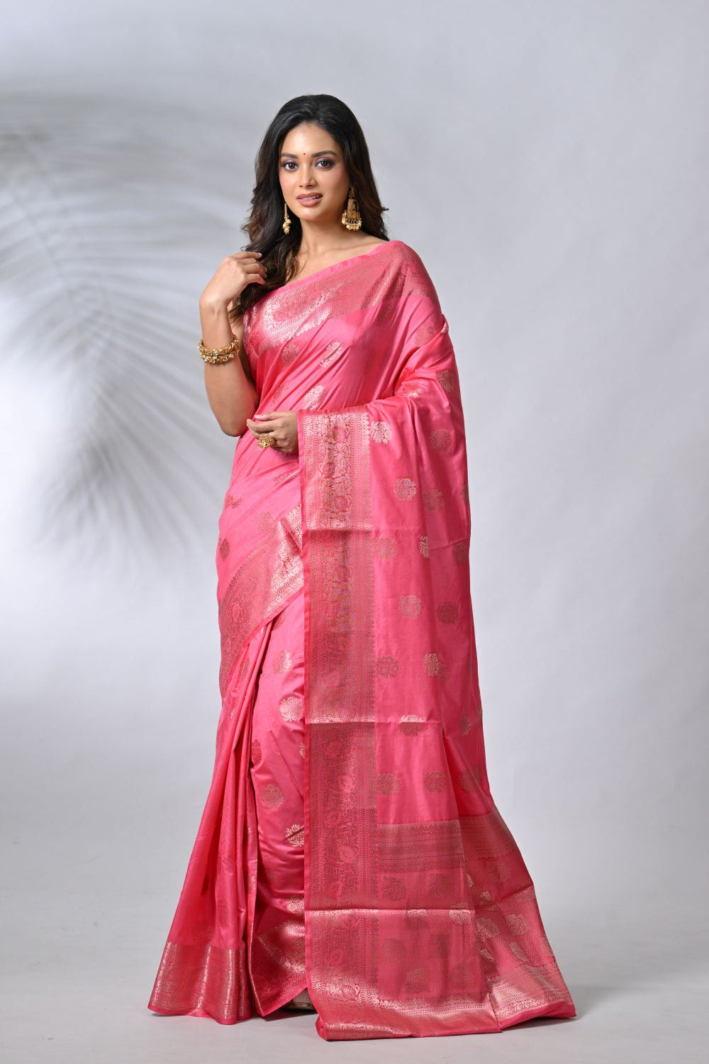 Pink Dola Silk Banarsi Saree