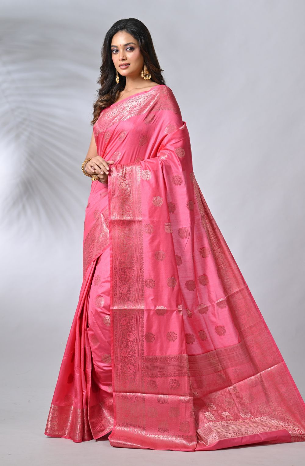 Pink Dola Silk Banarsi Saree