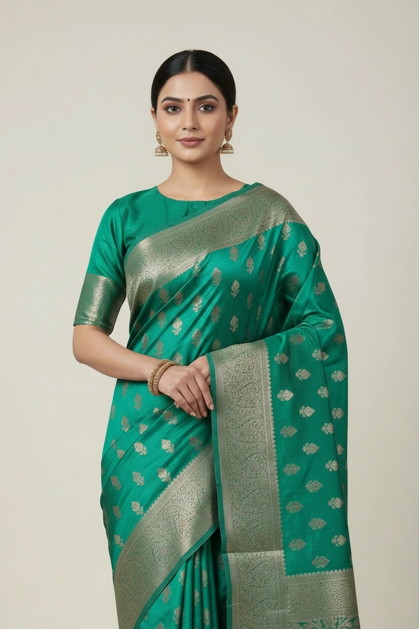 Handcrafted Dola Silk Banarasi Silk Saree - Strawberry Pink | Rangoli