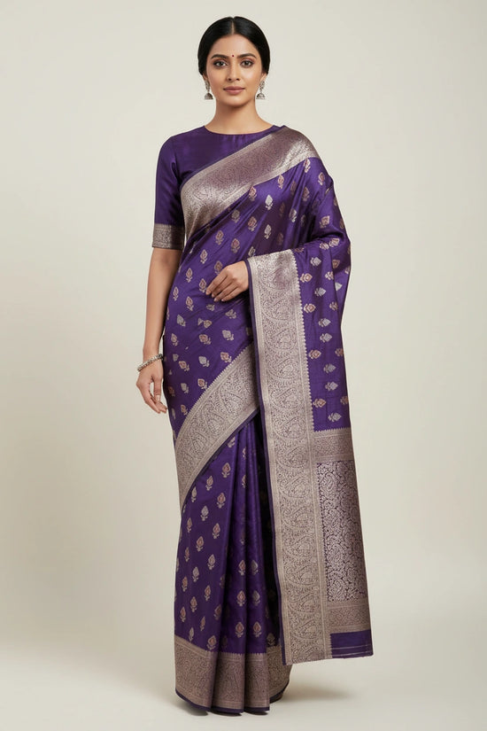 Handcrafted Dola Silk Banarasi Silk Saree - Maroon | Rangoli