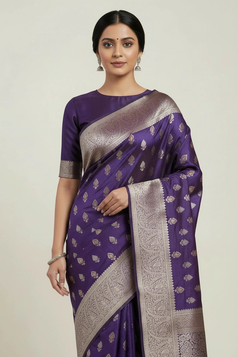 Handcrafted Dola Silk Banarasi Silk Saree - Rani | Rangoli