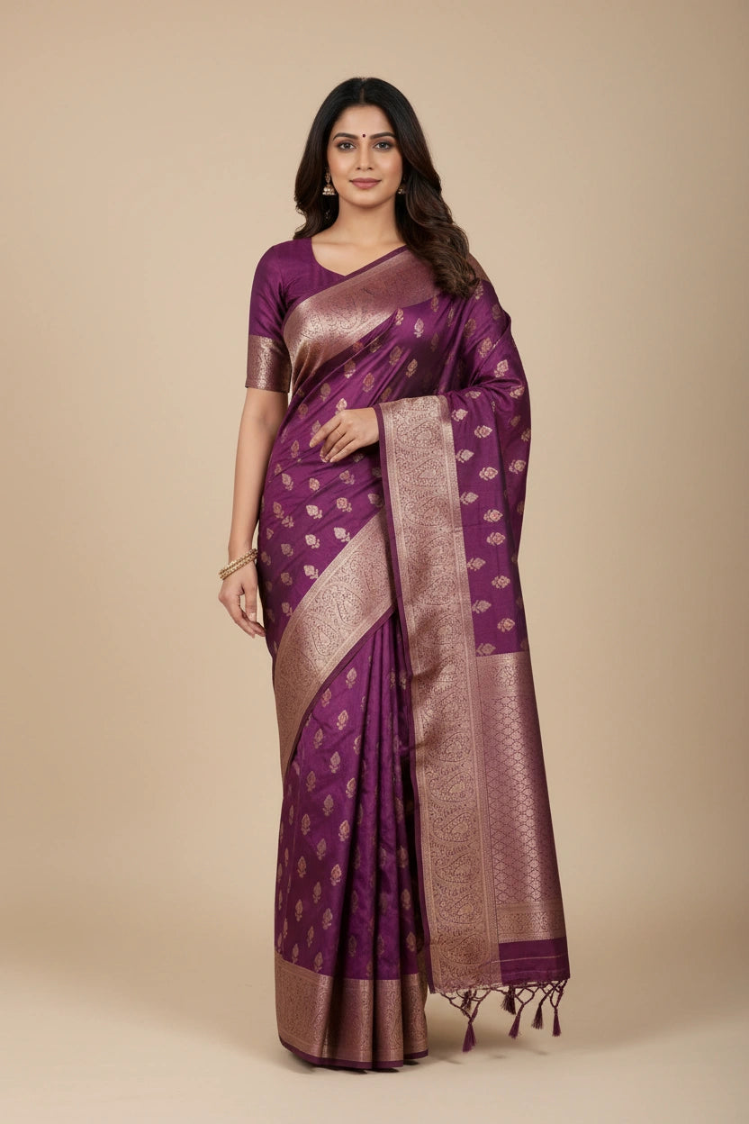 Handcrafted Dola Silk Banarasi Silk Saree - Green | Rangoli