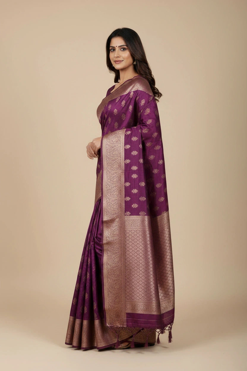 Handcrafted Dola Silk Banarasi Silk Saree - Bottle Green | Rangoli