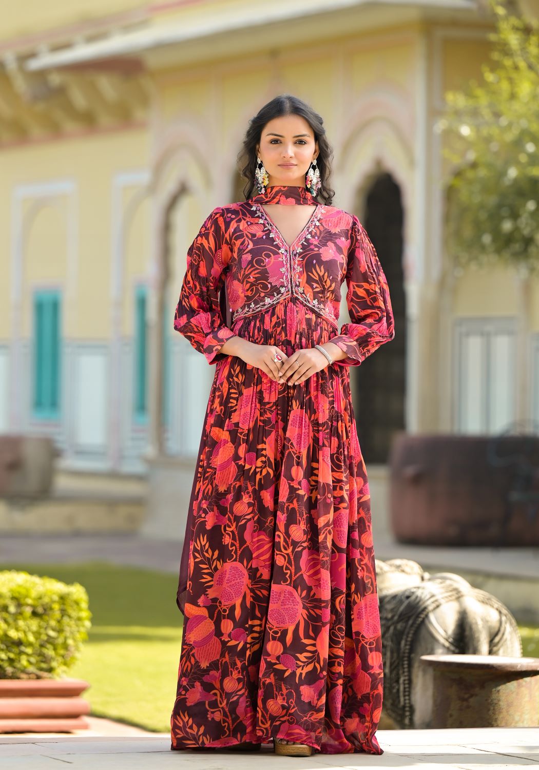 Wine Designer Gown