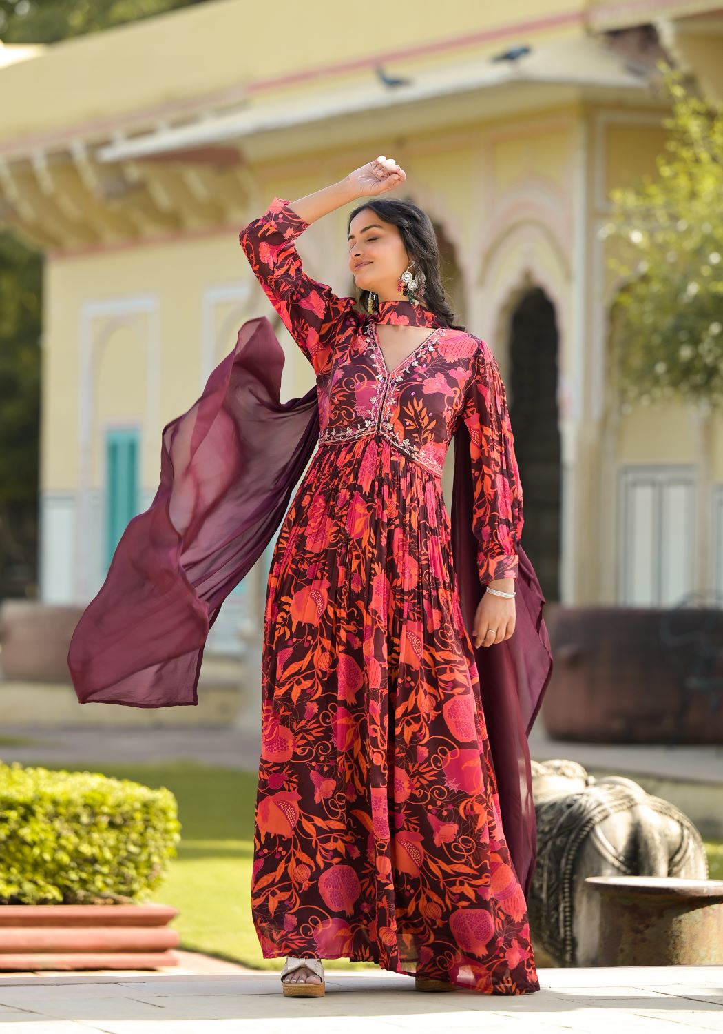 Wine Designer Gown