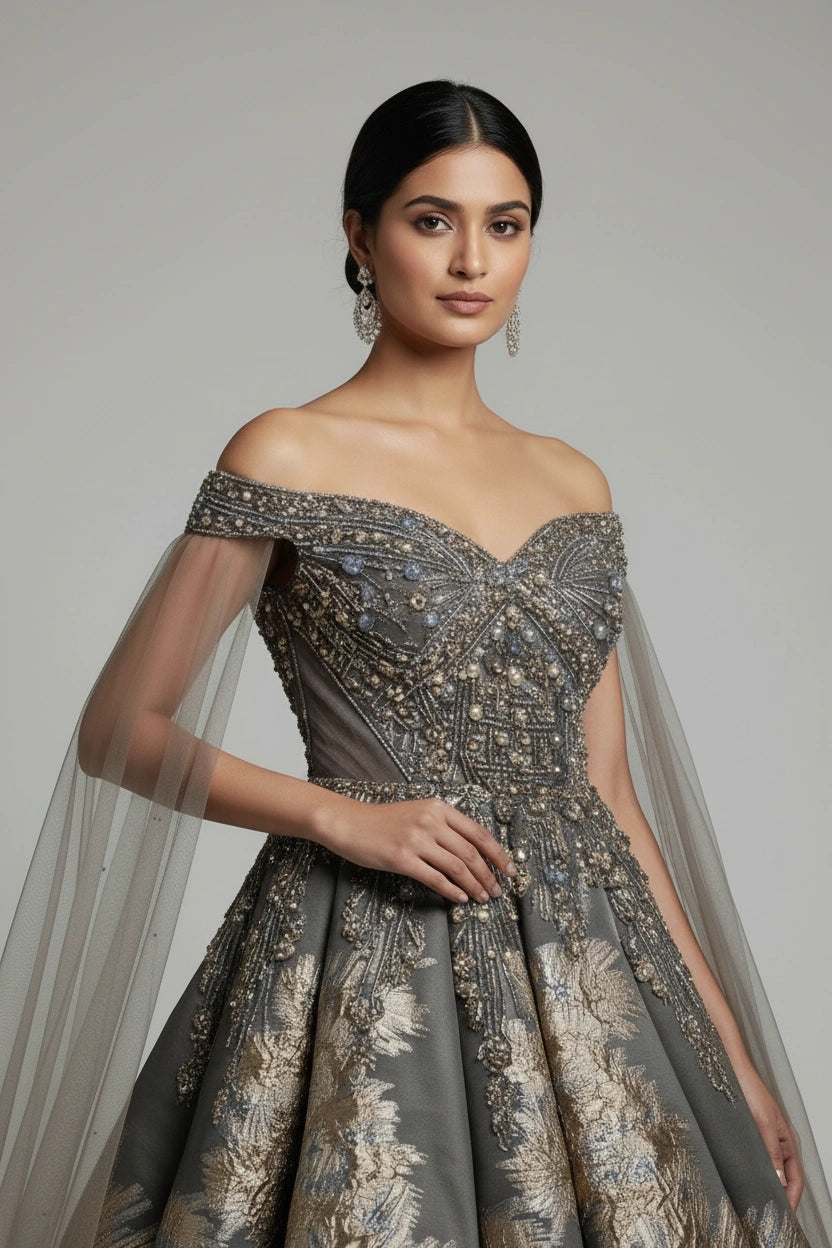 Premium Tissue Suit Gown - View 2 | Rangoli