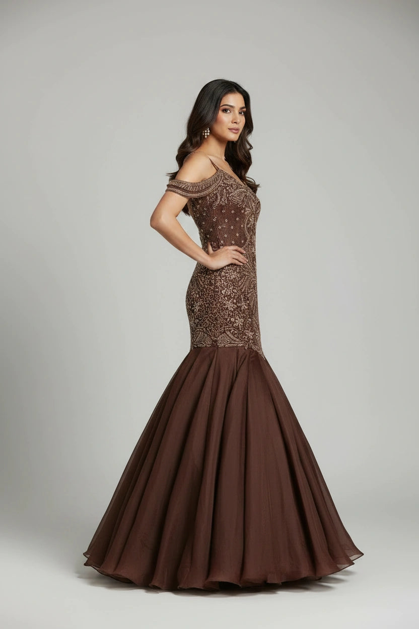 Premium Tissue Suit Gown - View 3 | Rangoli