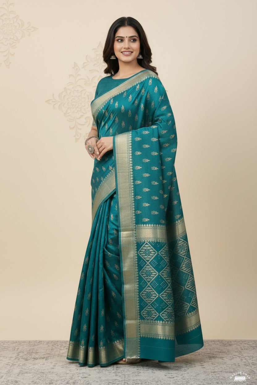 Handcrafted Pure Tussar Silk Printed Saree - Magenta | Rangoli
