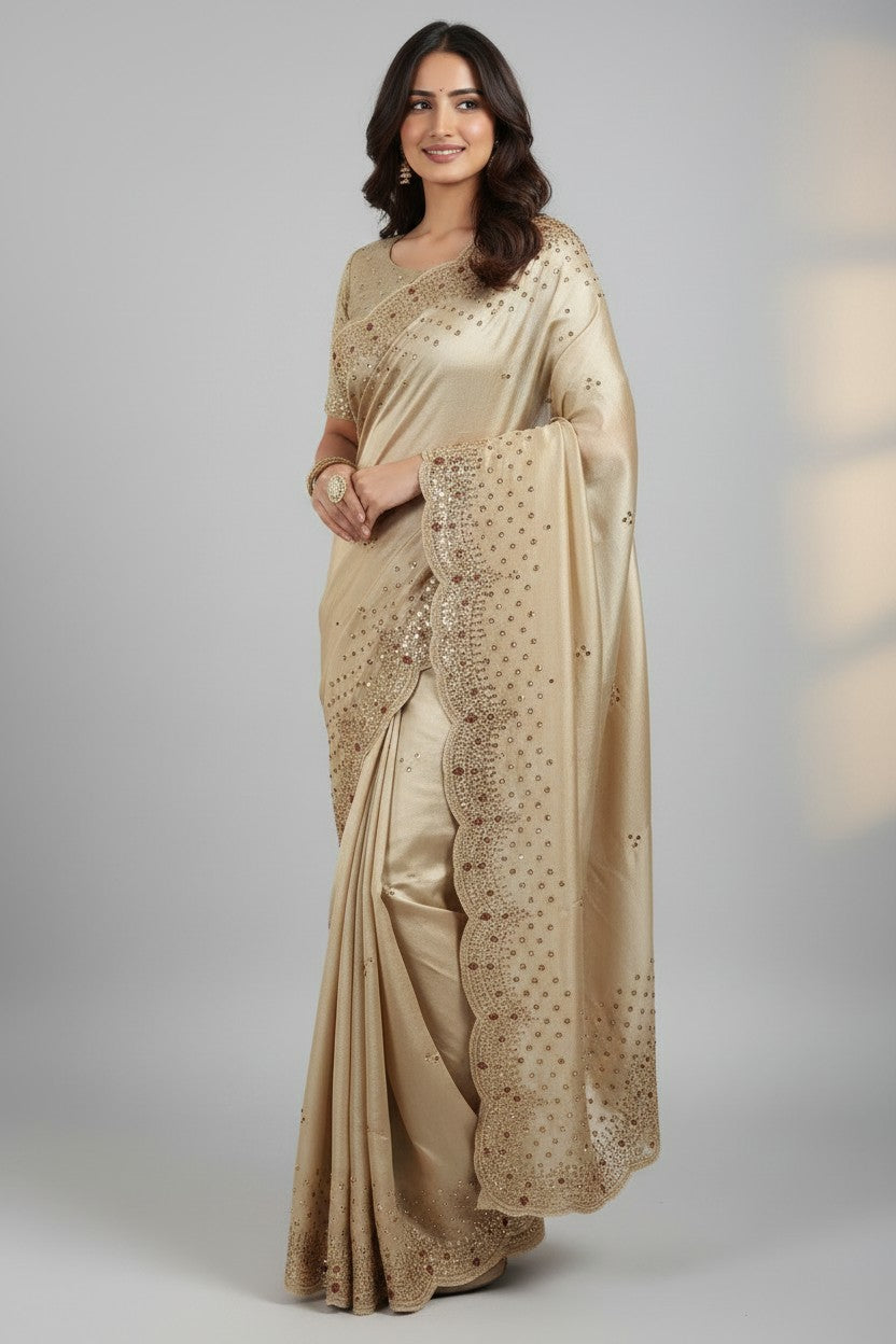 Handcrafted Tissue Embroidery Saree - Rangoli Sarees