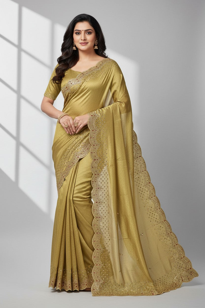 Handcrafted Tissue Embroidery Saree - Rangoli Sarees
