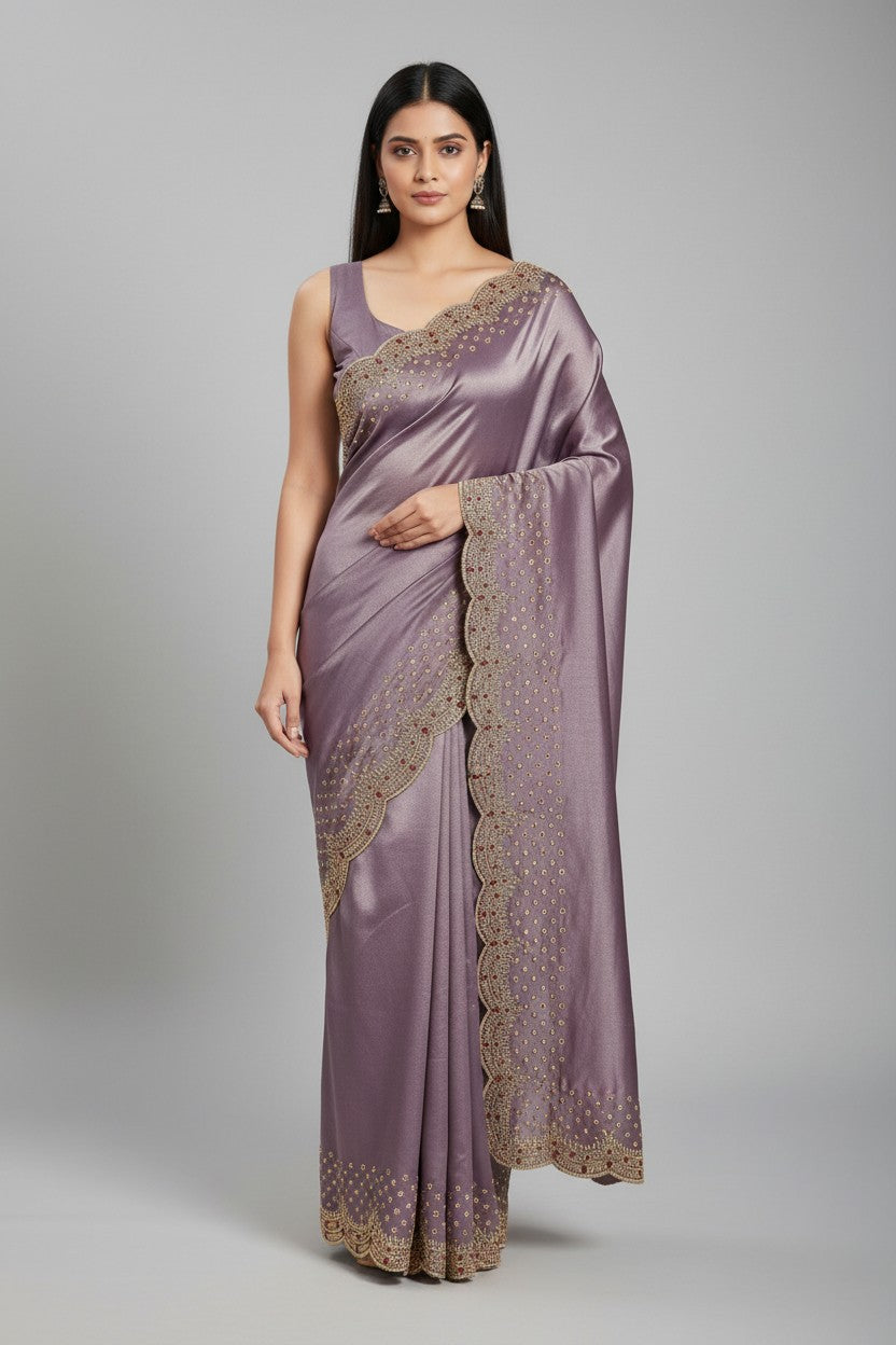 Handcrafted Tissue Embroidery Saree - Rangoli Sarees
