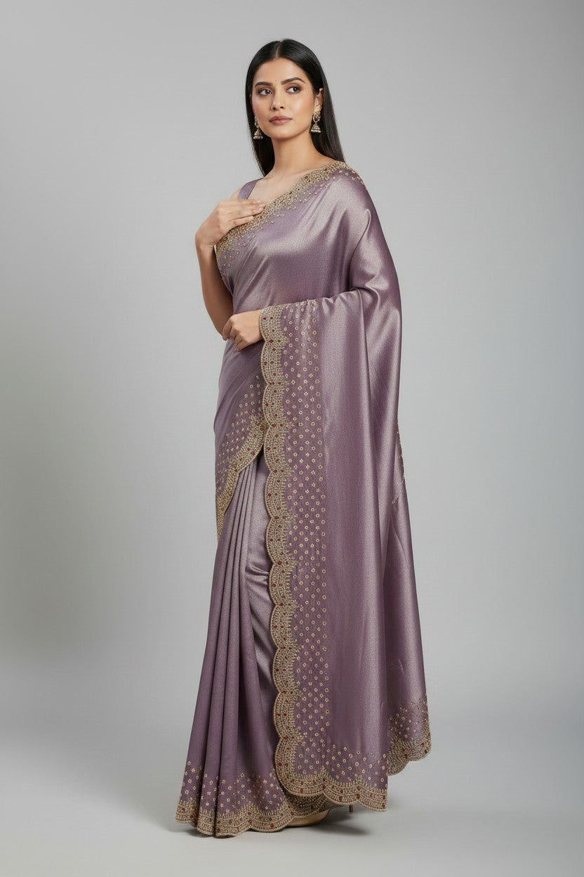 Handcrafted Tissue Embroidery Saree - Rangoli Sarees