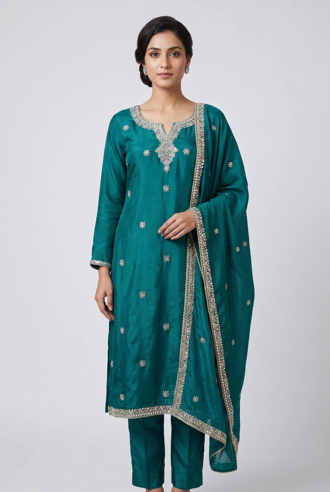 Vibrant Fandy Satin Patiala Suit - Rangoli Sarees