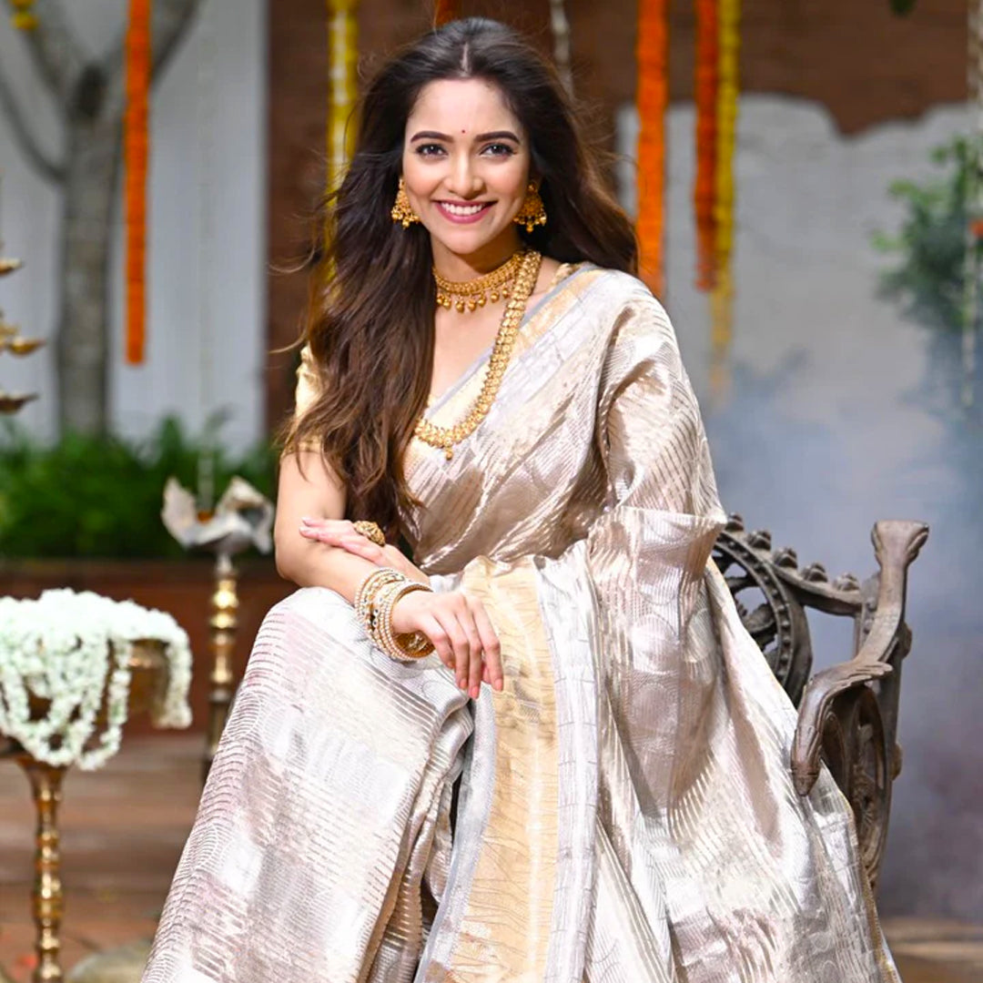 Tissue Embroidery Sarees