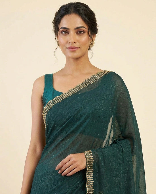 Chiffon Saree with Sequin Embroidered Border