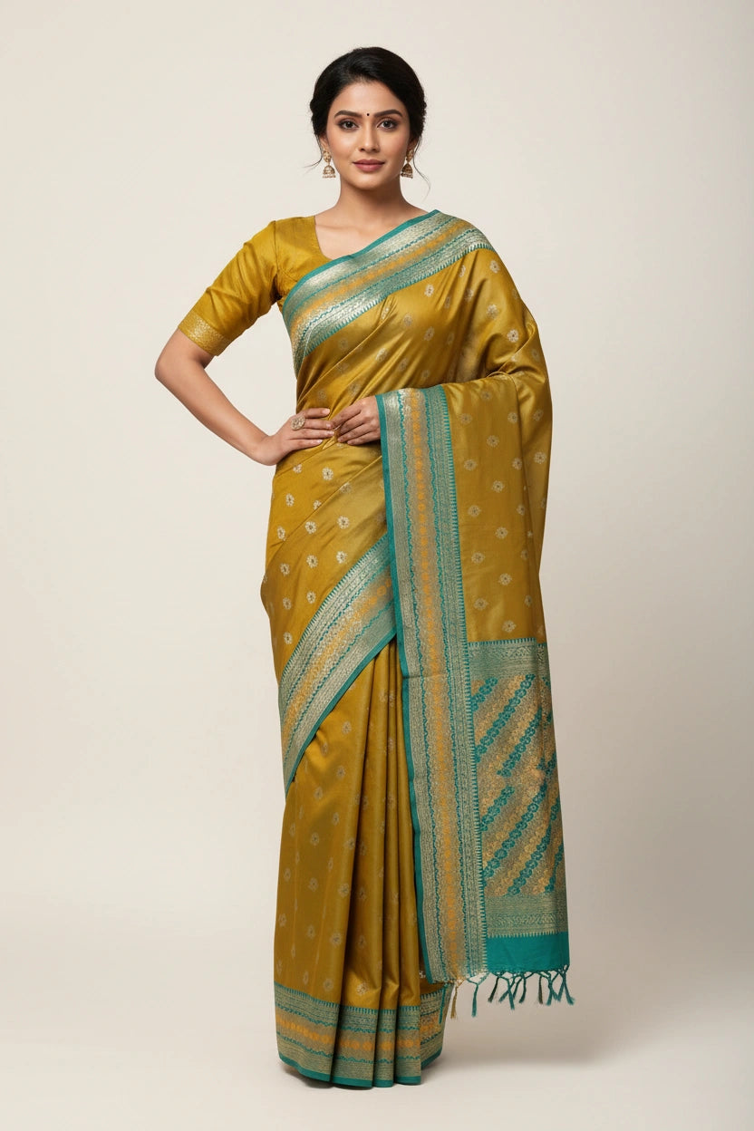 Traditional Silk Katan South Silk Saree - Rangoli Sarees