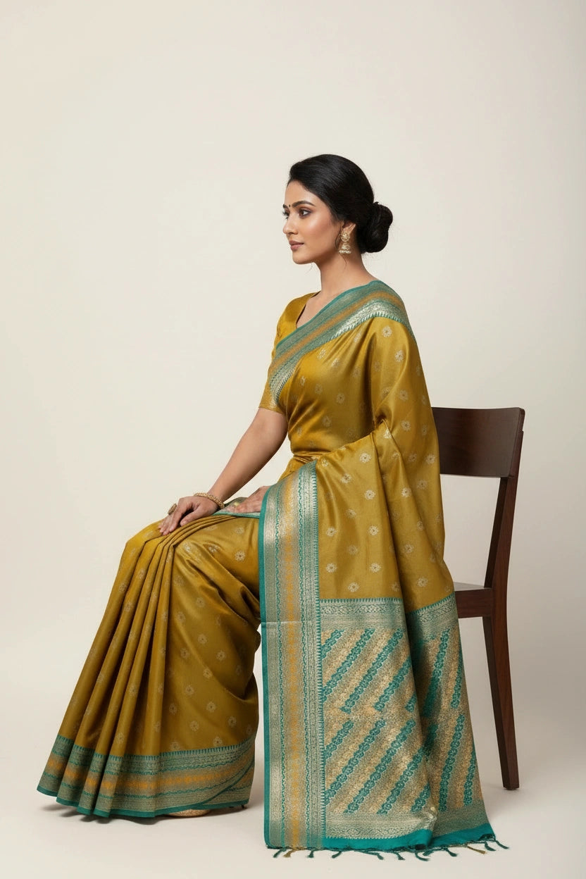 Traditional Silk Katan South Silk Saree - Rangoli Sarees