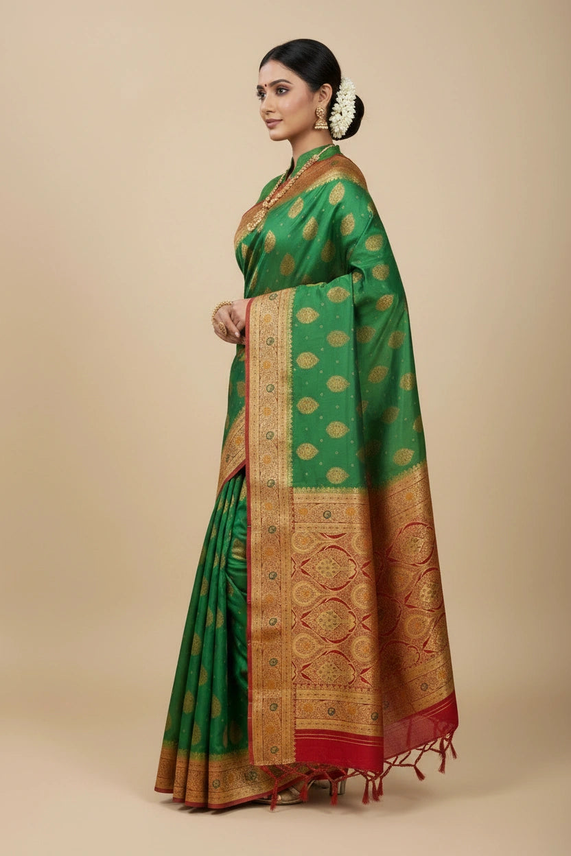 Traditional Silk Katan South Silk Saree - Rangoli Sarees