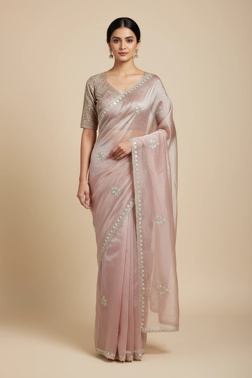 Handcrafted Designer Embroidery Saree - Rangoli Sarees