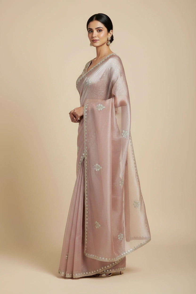 Handcrafted Designer Embroidery Saree - synthetic Indian ethnic wear by Rangoli