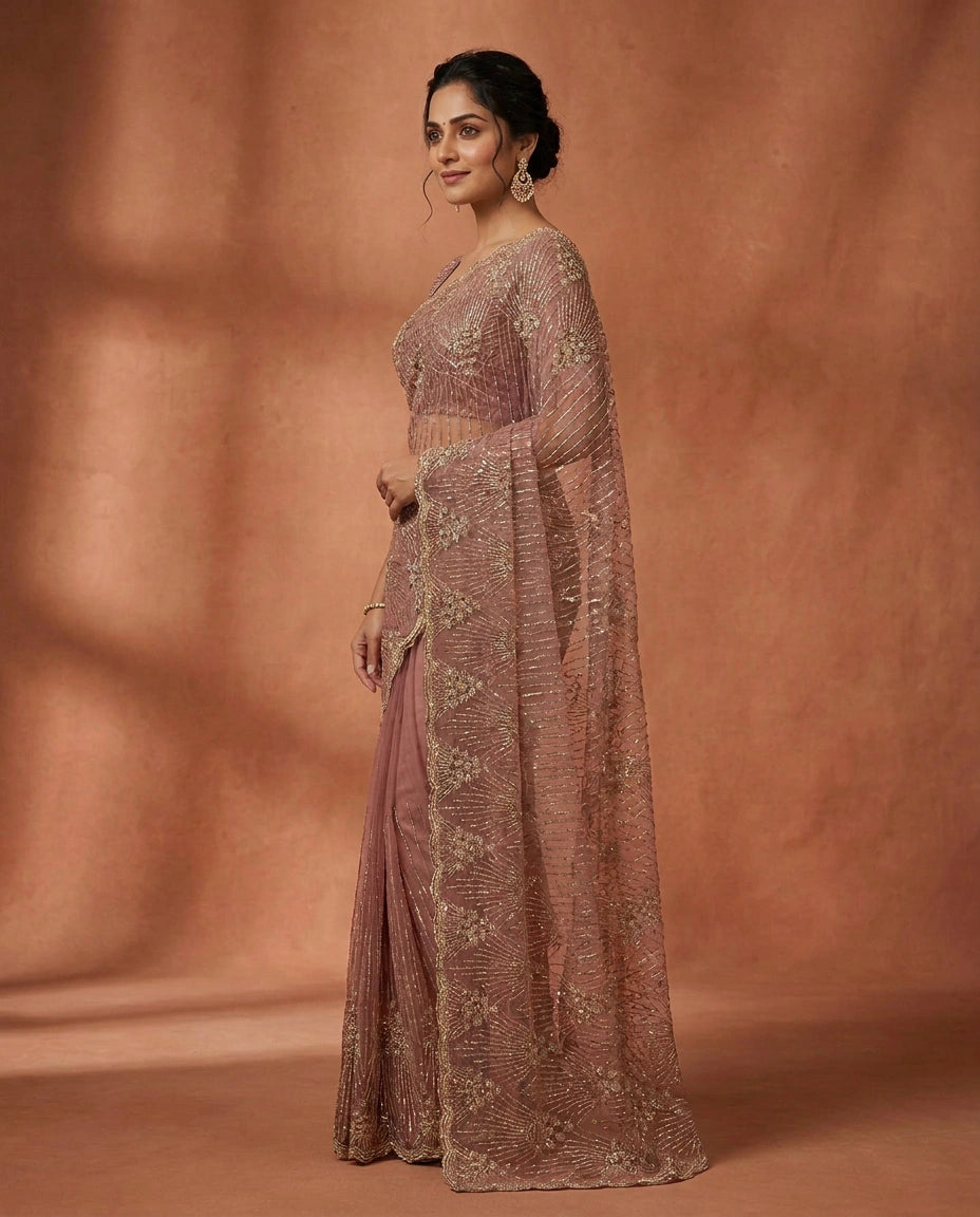 Net Embroidered Saree — photo 3 of 4