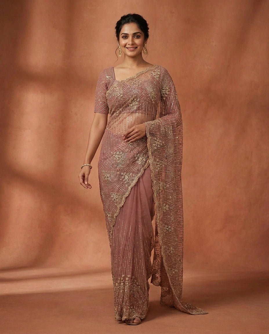 Net Embroidered Saree — photo 4 of 4