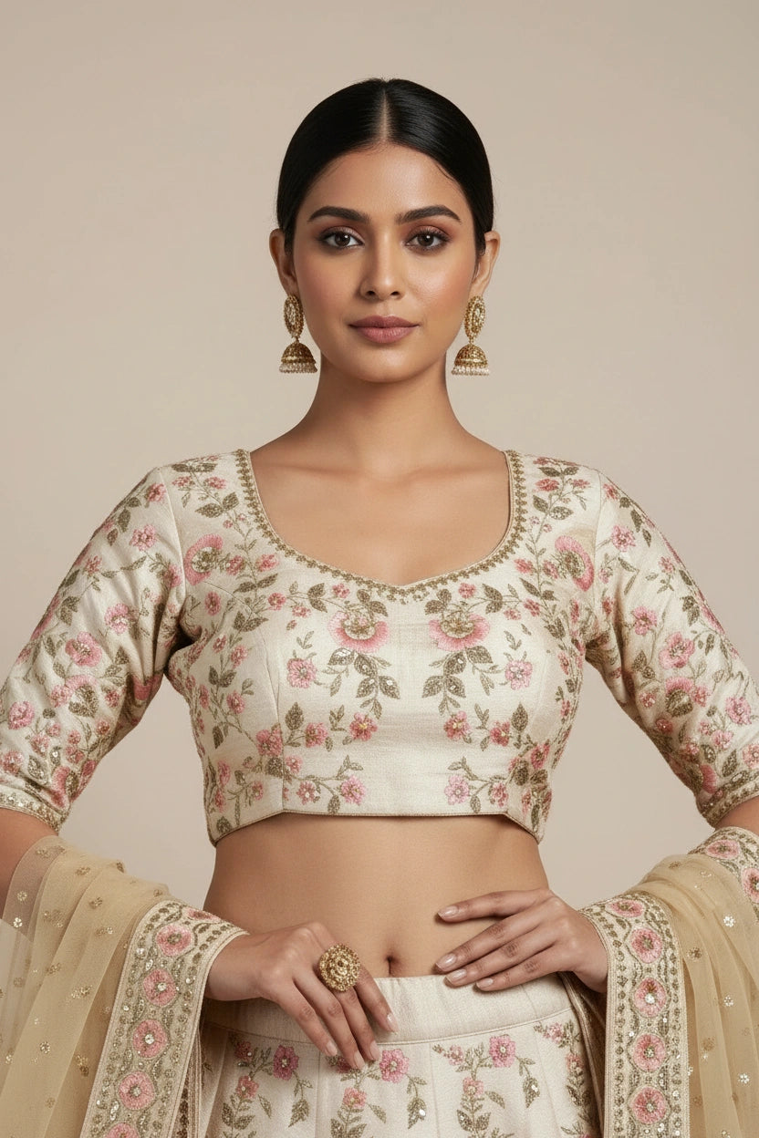 Premium Raw Silk Lehenga Choli Set - View 2 | Rangoli