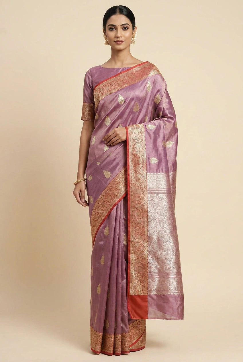Tissue Banarasi Saree with Light Tissue for Sangeet Floor