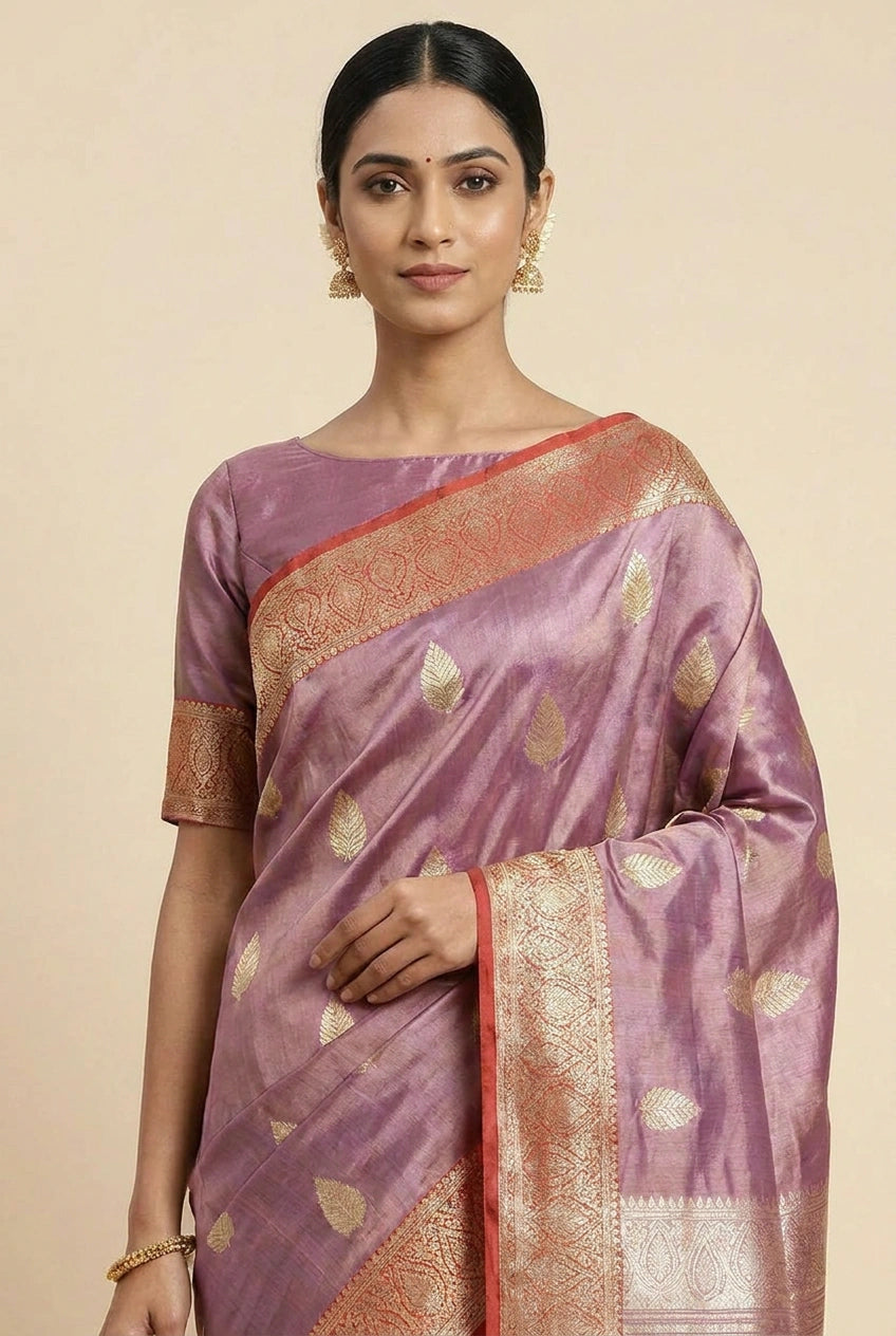 Tissue Banarasi Saree with Light Tissue for Sangeet Floor