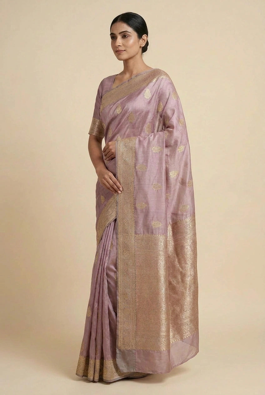 Tissue Banarasi Saree with Light Tissue for Sangeet Floor