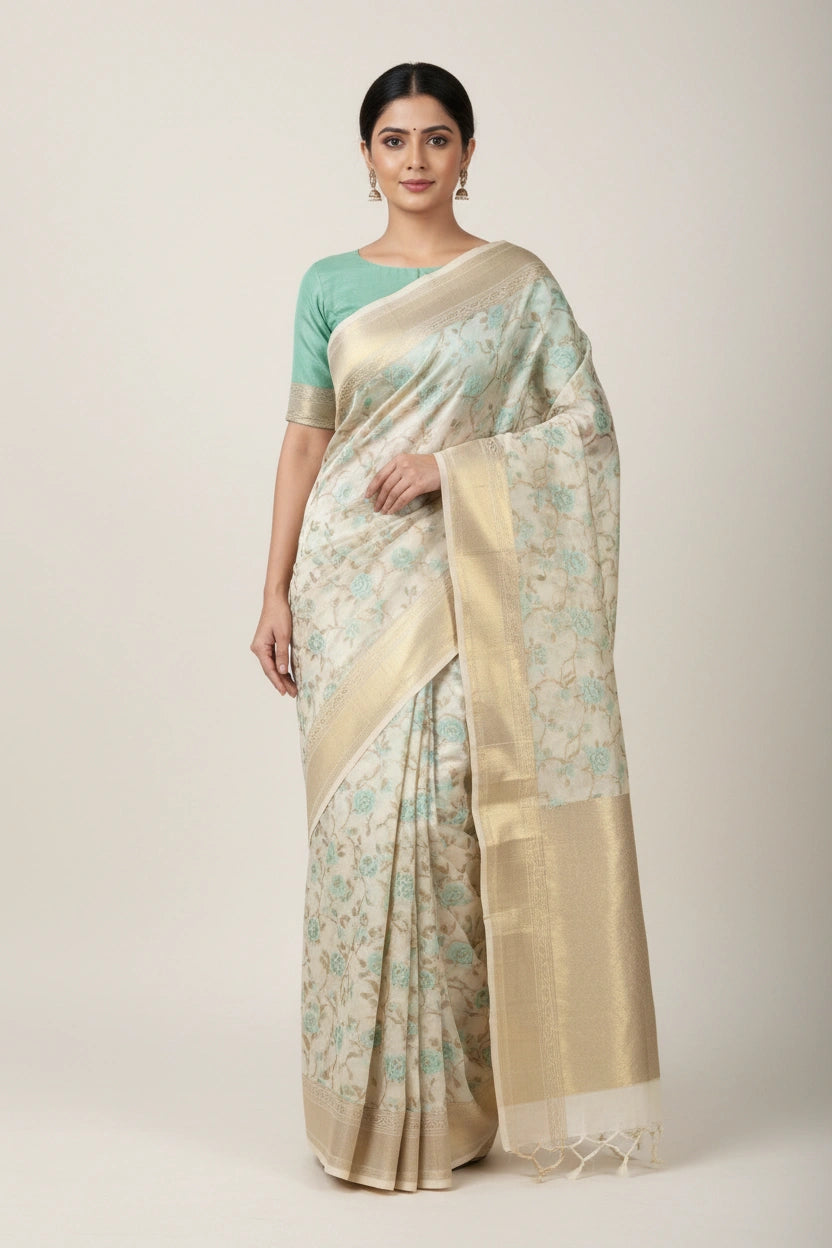 Heritage Zari Cotton Banarasi Saree - cotton Indian ethnic wear by Rangoli