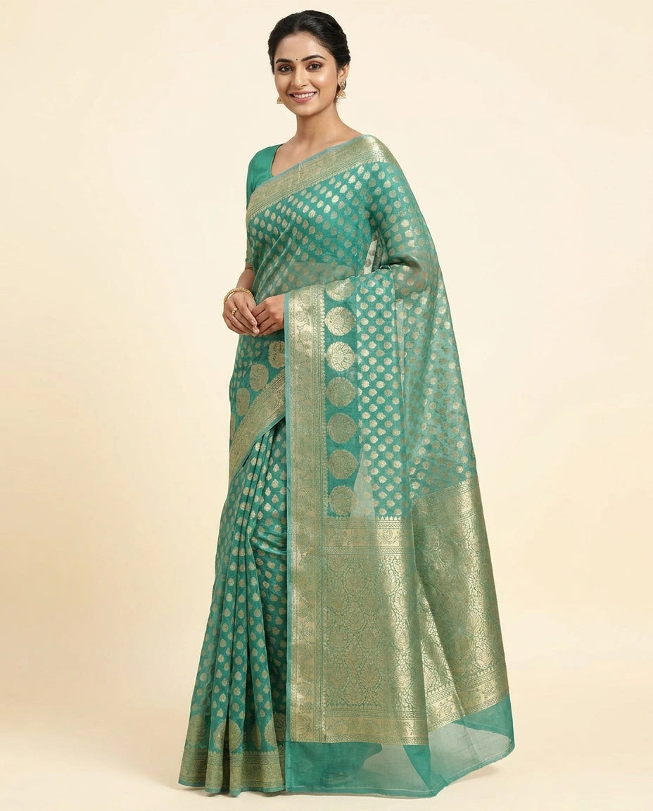 Cotton Banarasi Saree - Rangoli India