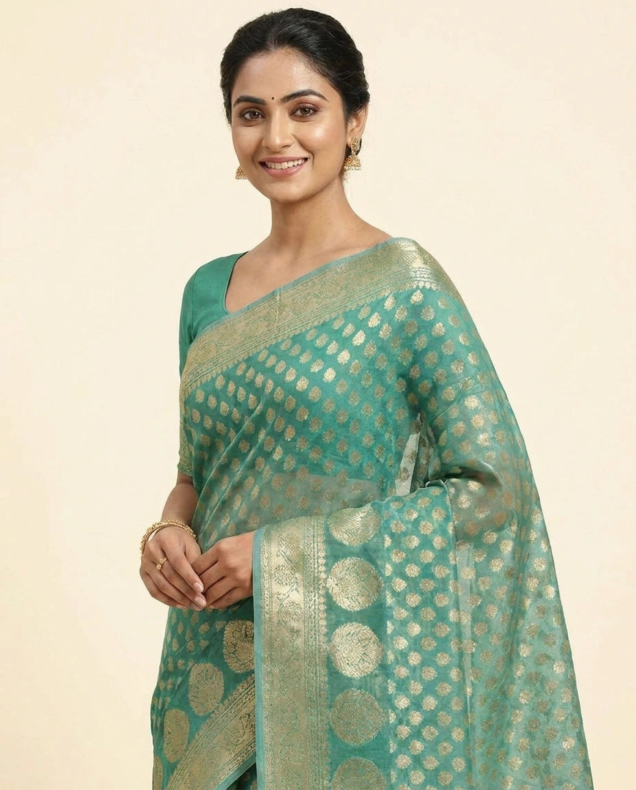 Cotton Banarasi Saree - Rangoli India