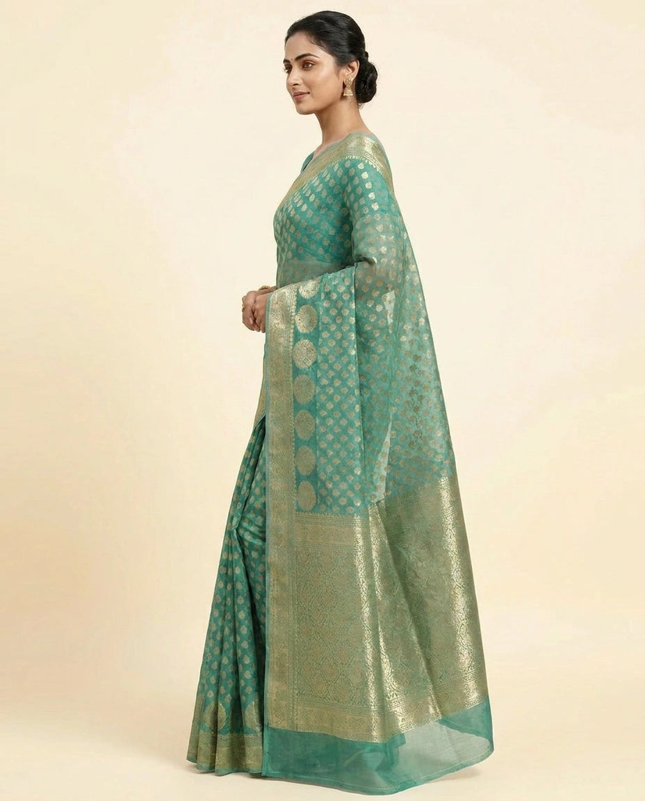 Cotton Banarasi Saree - Rangoli India