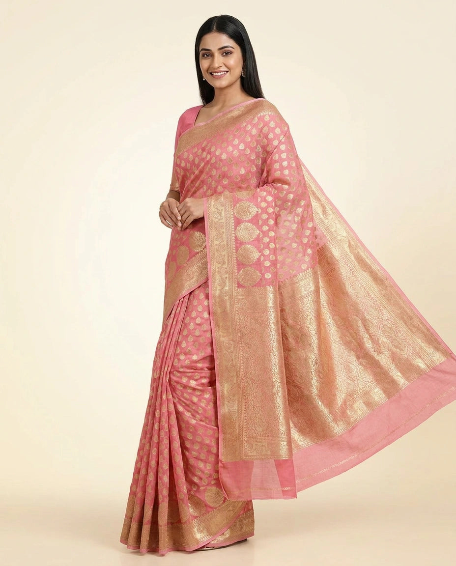 Cotton Banarasi Saree - Rangoli India