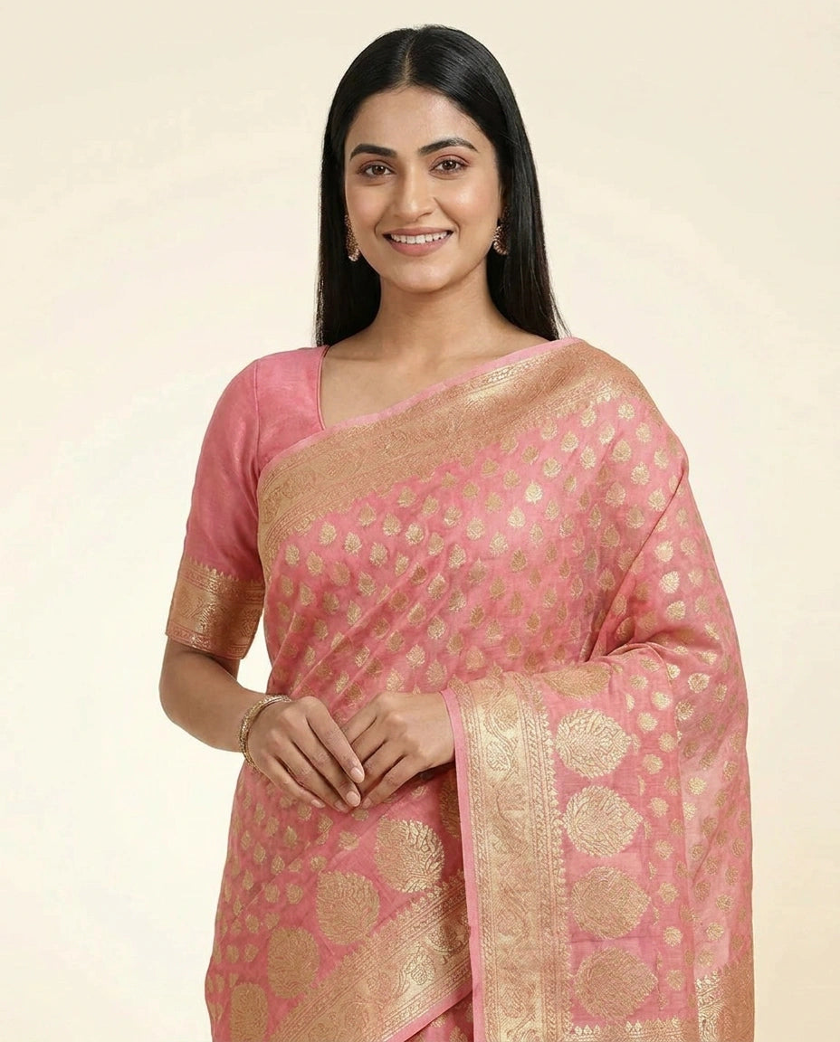 Cotton Banarasi Saree - Rangoli India