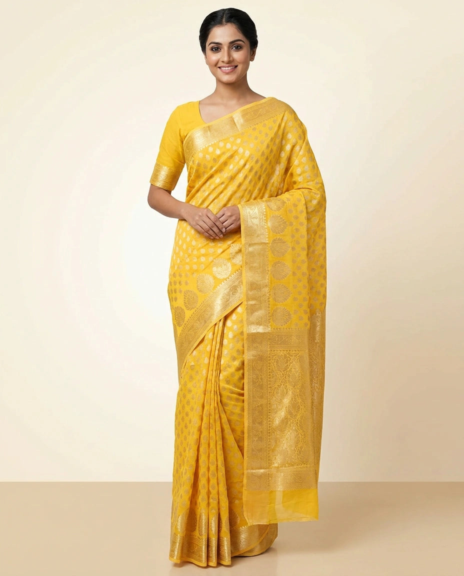 Cotton Banarasi Saree - Rangoli India