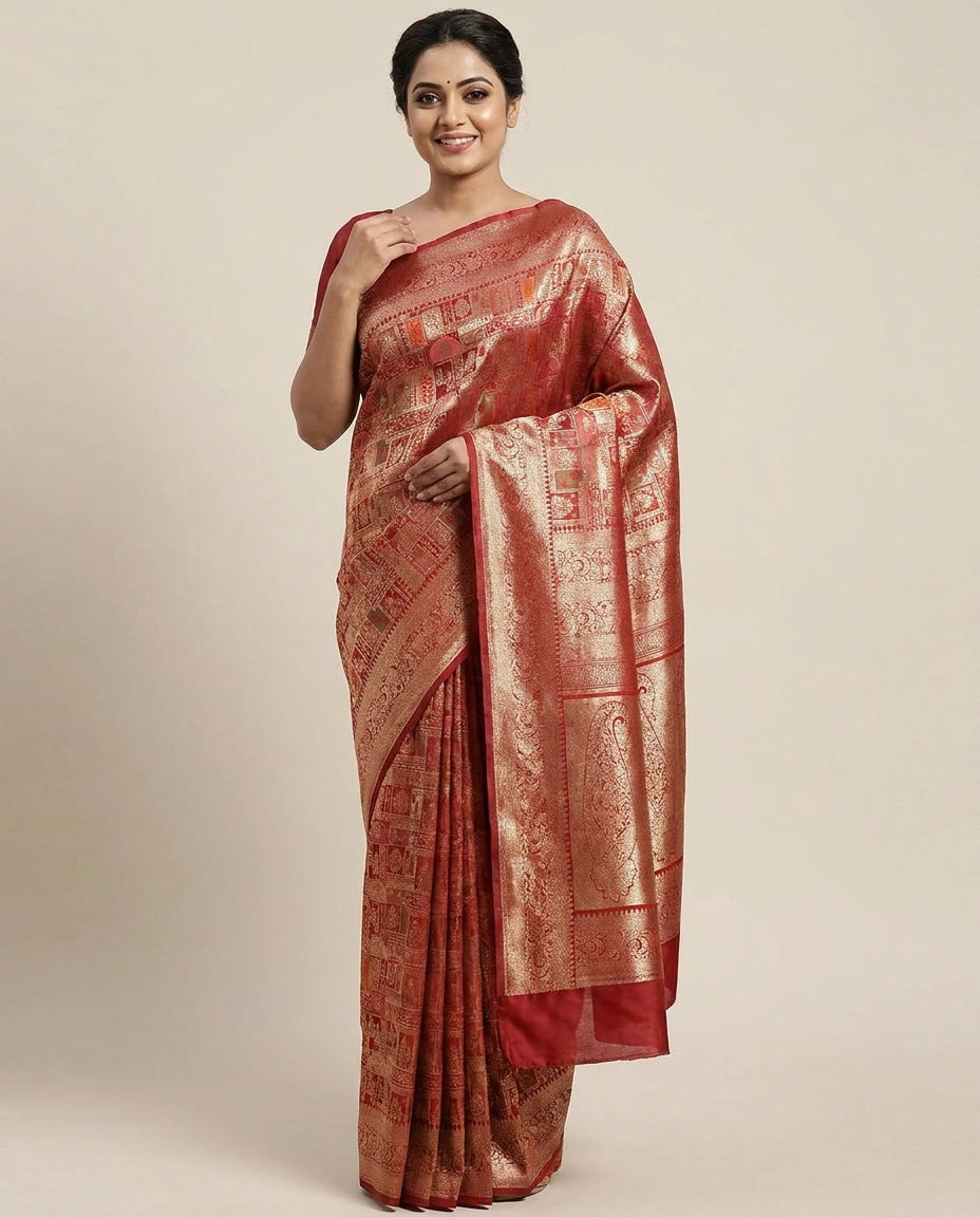 Mashru Silk Banarasi Saree - Rangoli India