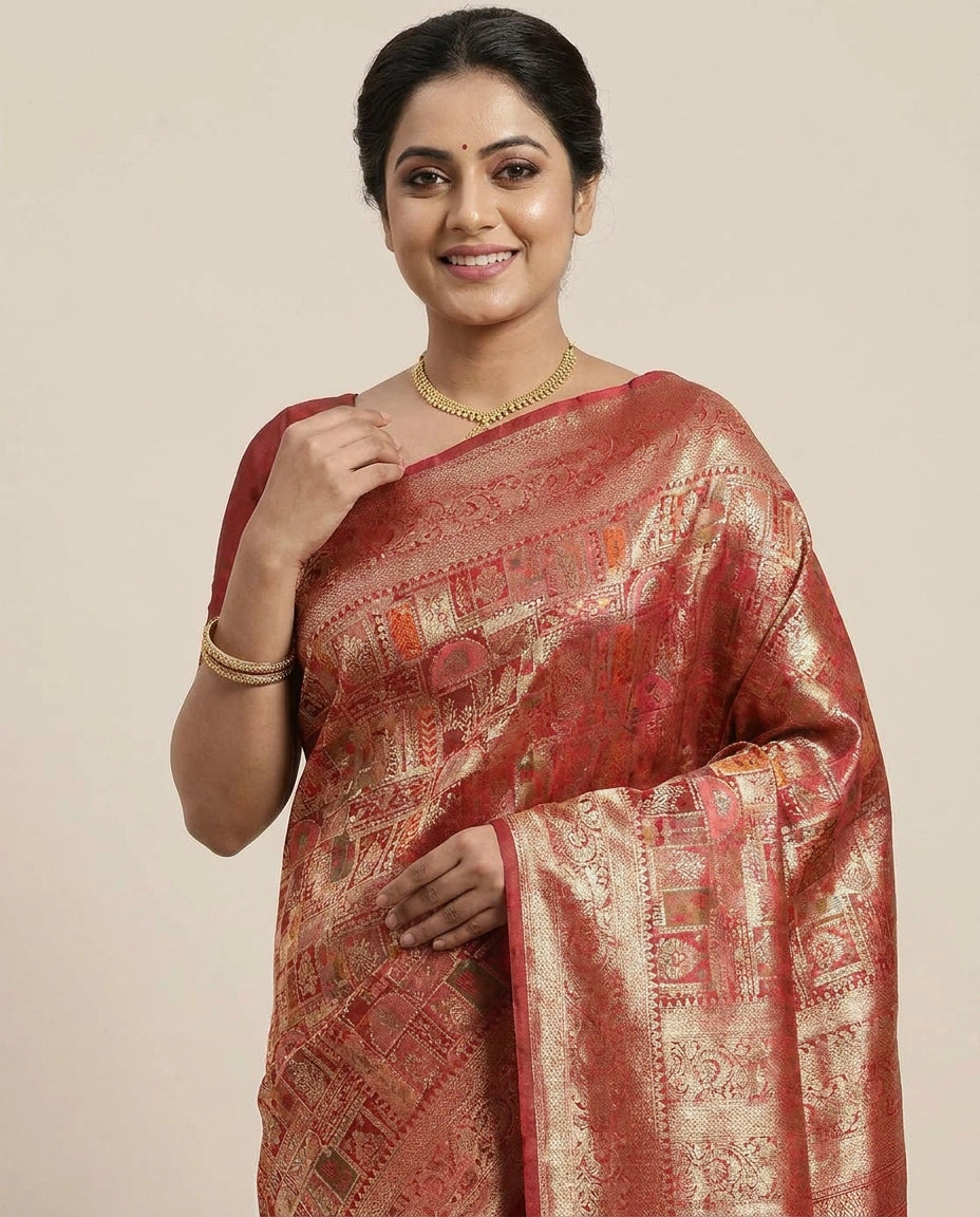 Mashru Silk Banarasi Saree - Rangoli India