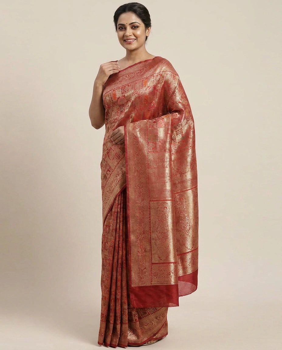 Mashru Silk Banarasi Saree - Rangoli India
