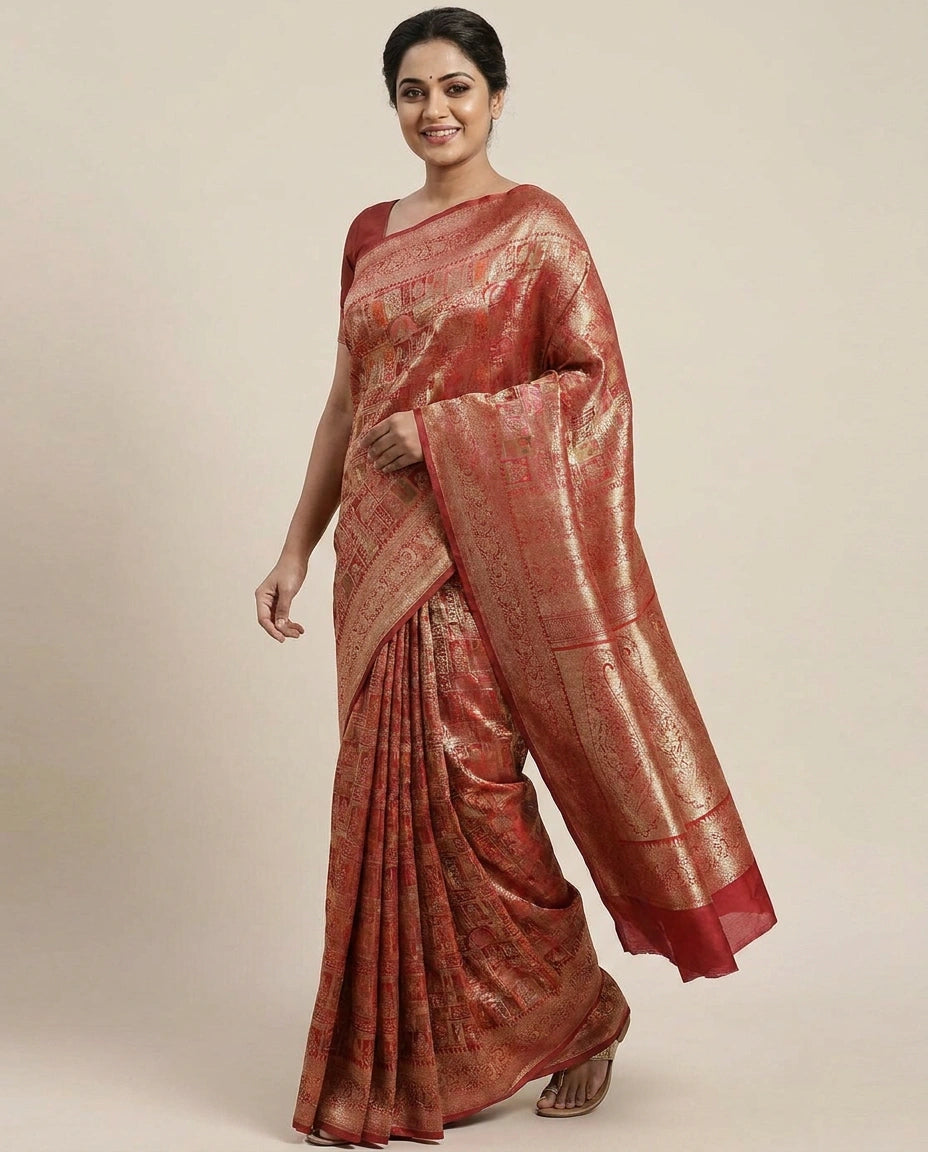 Mashru Silk Banarasi Saree - Rangoli India