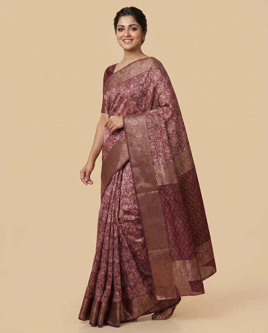 Printed Chanderi Saree - Rangoli India