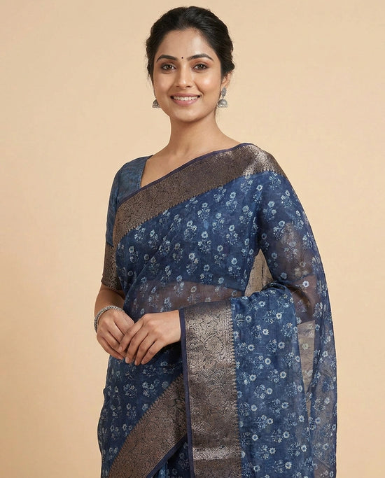 Printed Saree in Chanderi - Rangoli India